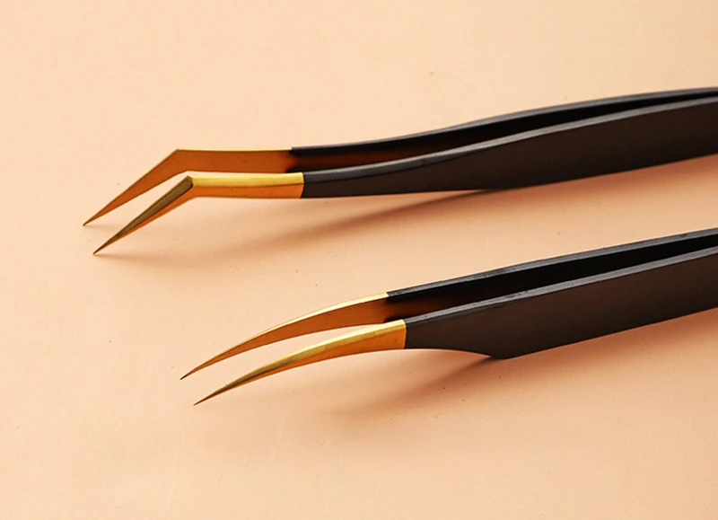 black color lashes tweezers