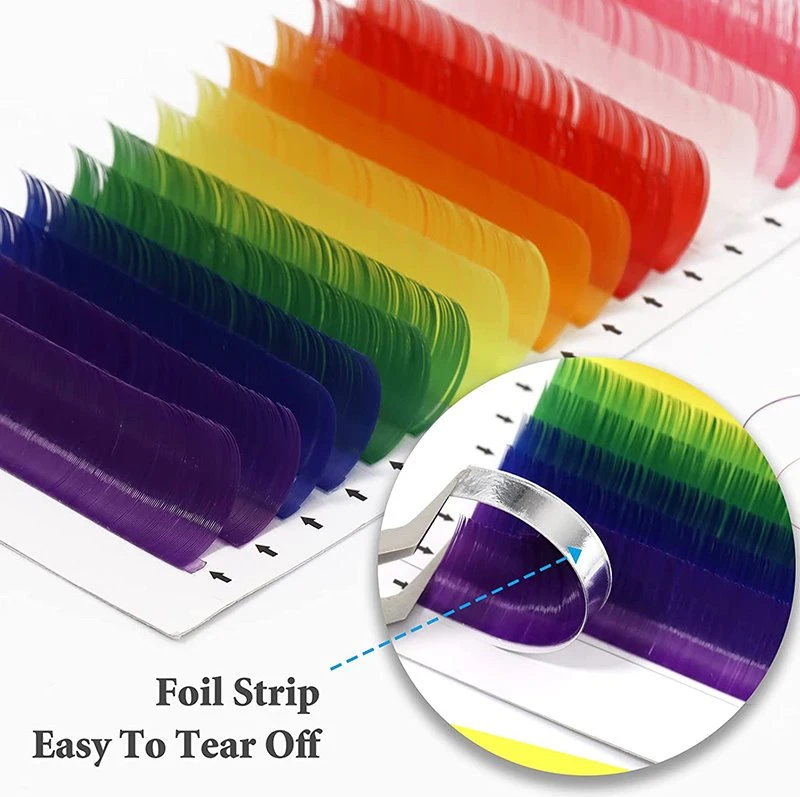 16rows color lashes extension
